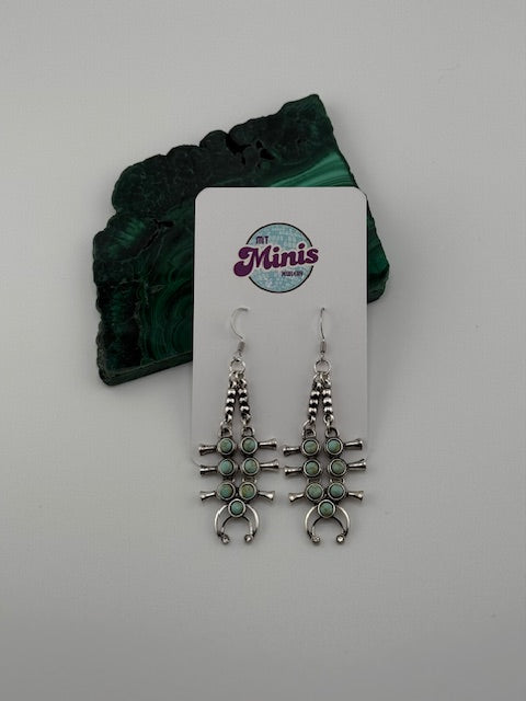 Western Style Earrings Teal