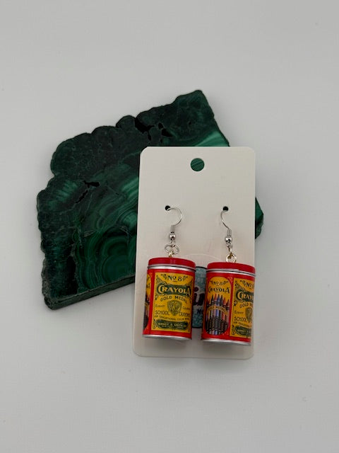 Classic Crayola Can of Crayon Earrings