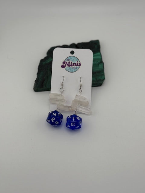 DnD Dice with Crystals Blue