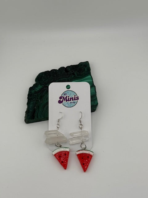 Watermelon Crystal Earrings