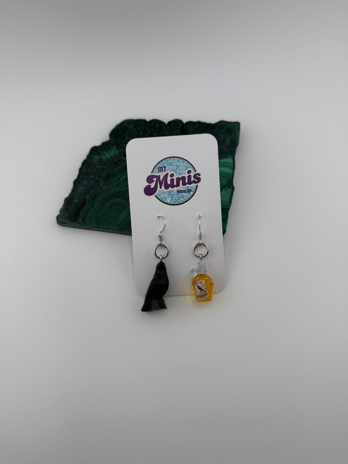 Halloween Raven with Raven Potion Earrings