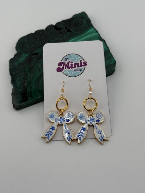 Delft Style Bow Earrings