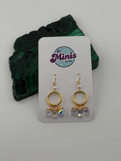Crystal Three Drop Earrings