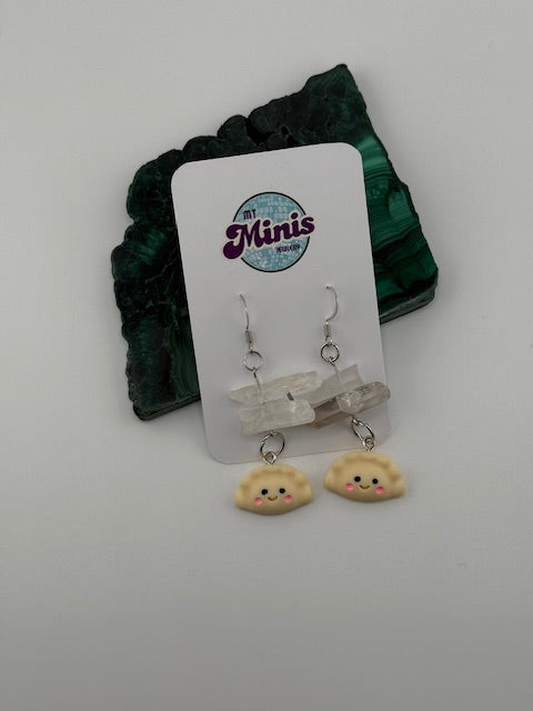 Happy Pierogi and Crystal Earrings