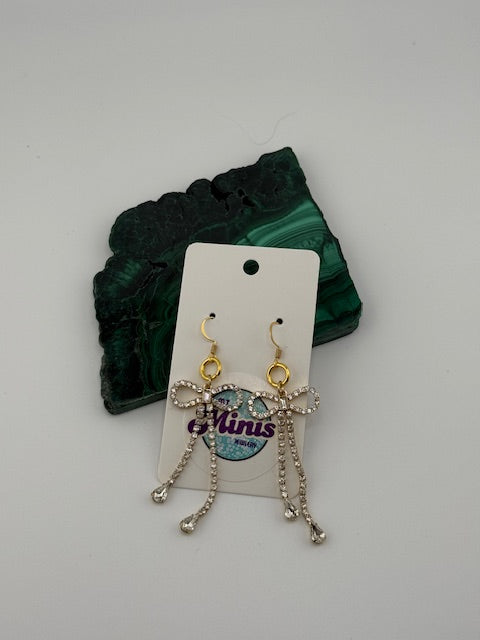 Gemmed out Bow Earrings