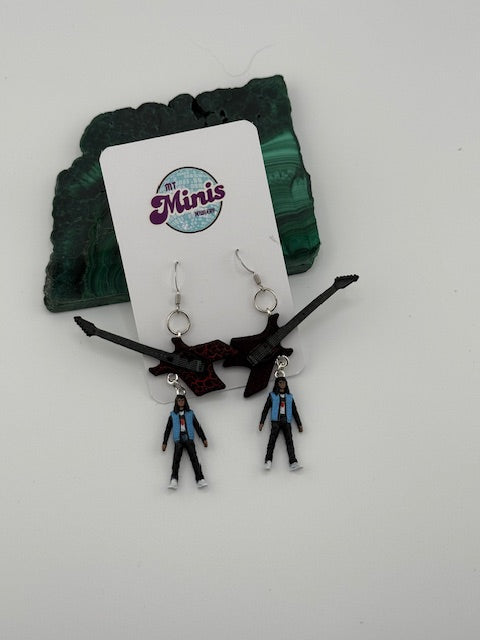 Stranger Things Eddie Munson and his Guitar Earrings