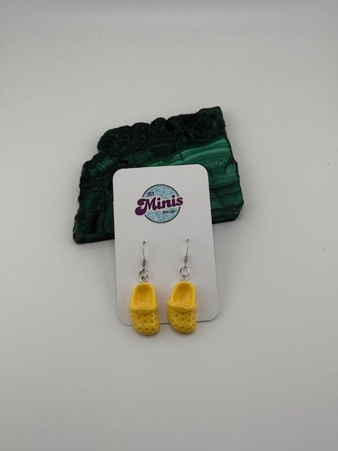 Croc Earrings Yellow