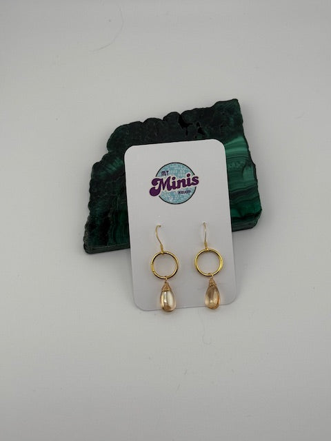 Crystal Drop Earring Gold