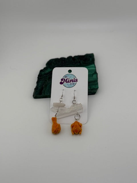 Friend Chicken and Crystal Earrings