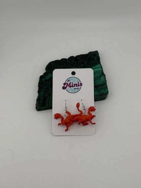 Dragon Earrings Orange/Red