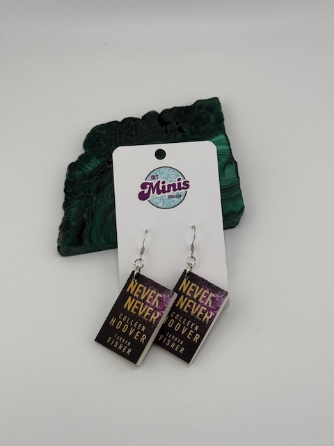 Colleen Hoover 'Never never' Book Earrings
